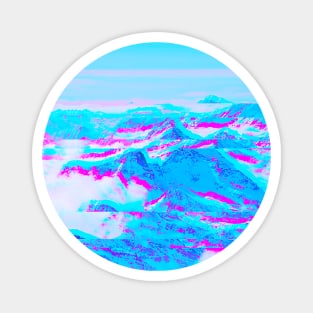 Mountain Range Glitch Art Magnet